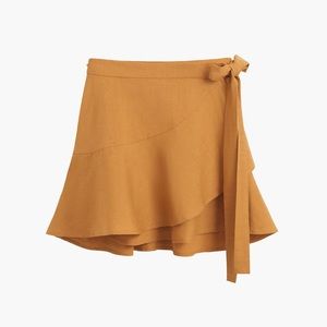Cuyana NWT Skirt Linen Wrap Mini Honey Yellow XL